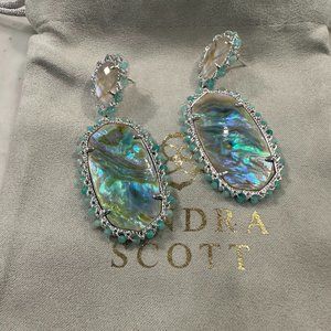 Bright Silver Iridescent Parson Statement Earrings